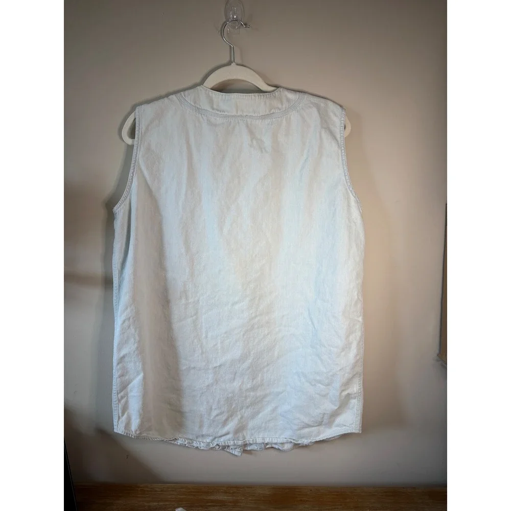 Vintage Looney Tunes Denim‎ Vest Sleeveless Button Up Bugs Bunny Sylvester